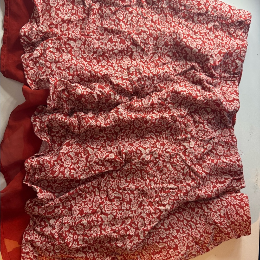 Red Floral Skirt
